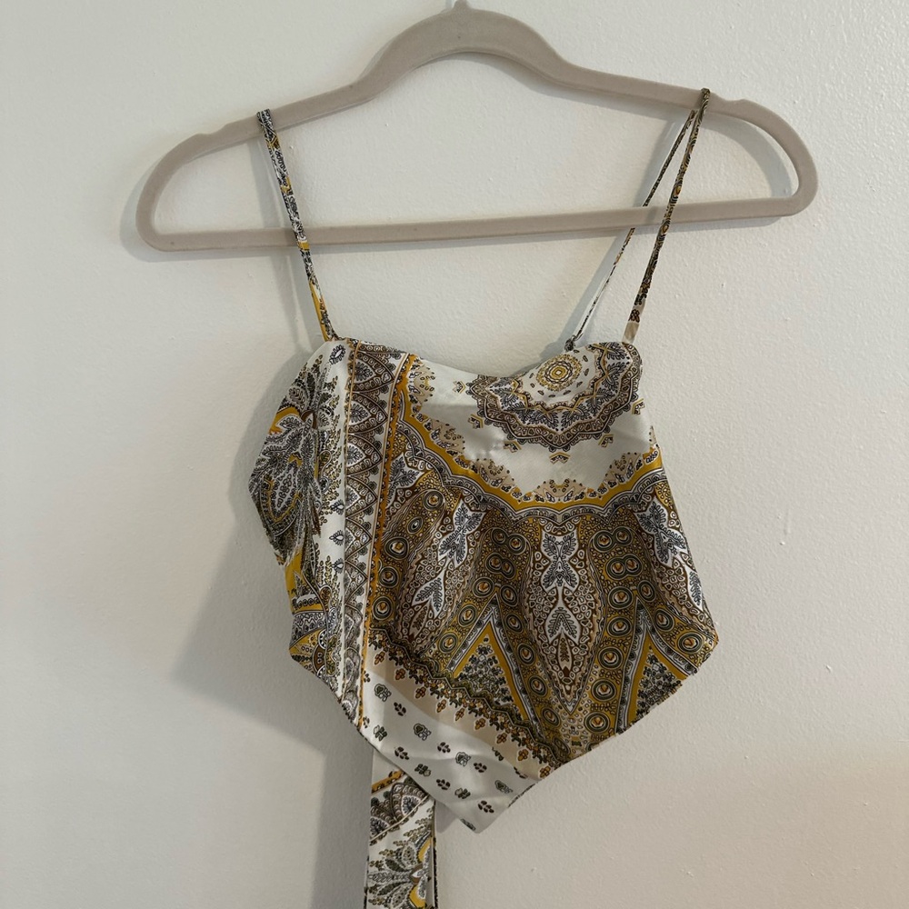 Paisley Bandanna Crop Tie Tank Top